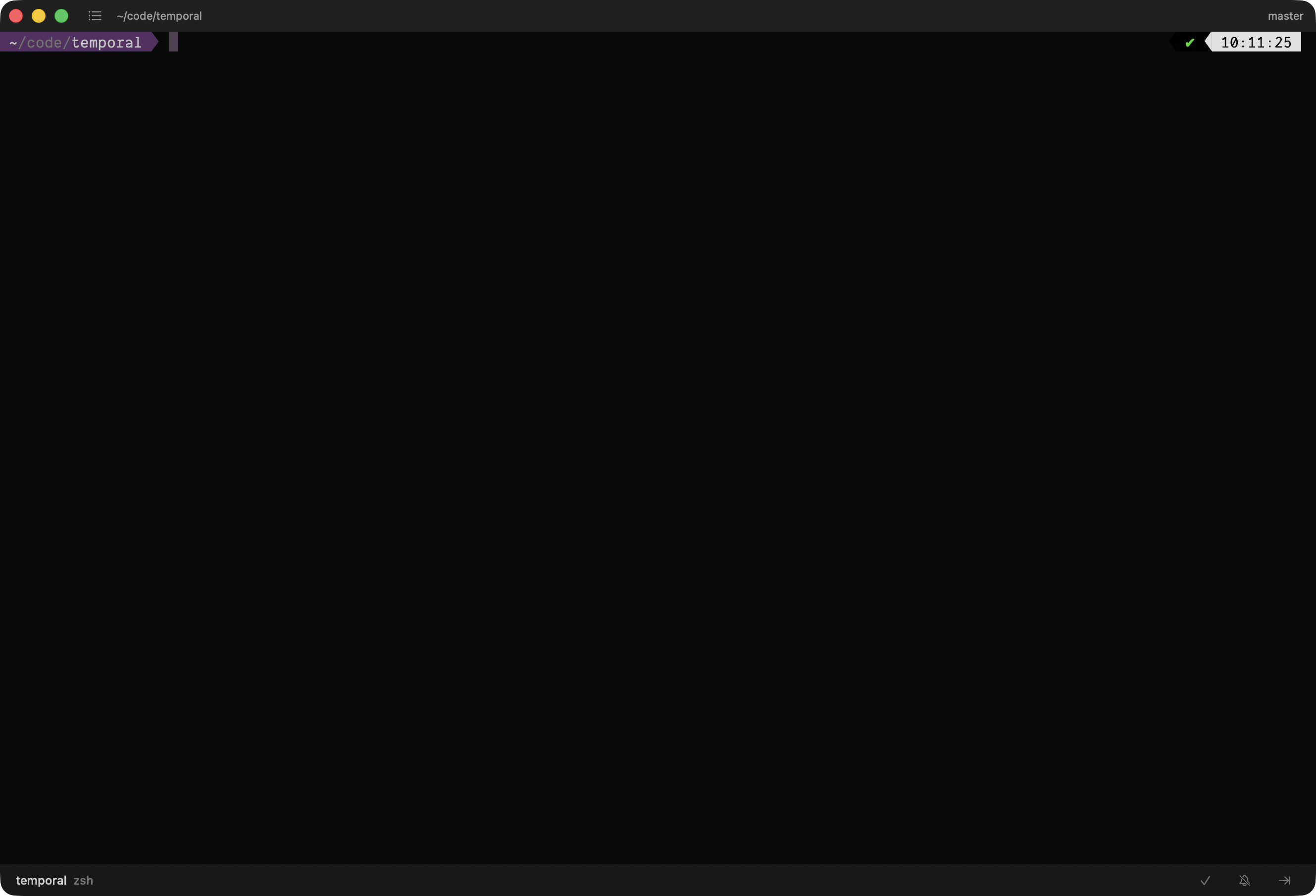 Stack mode showing full-screen terminal with triage actions